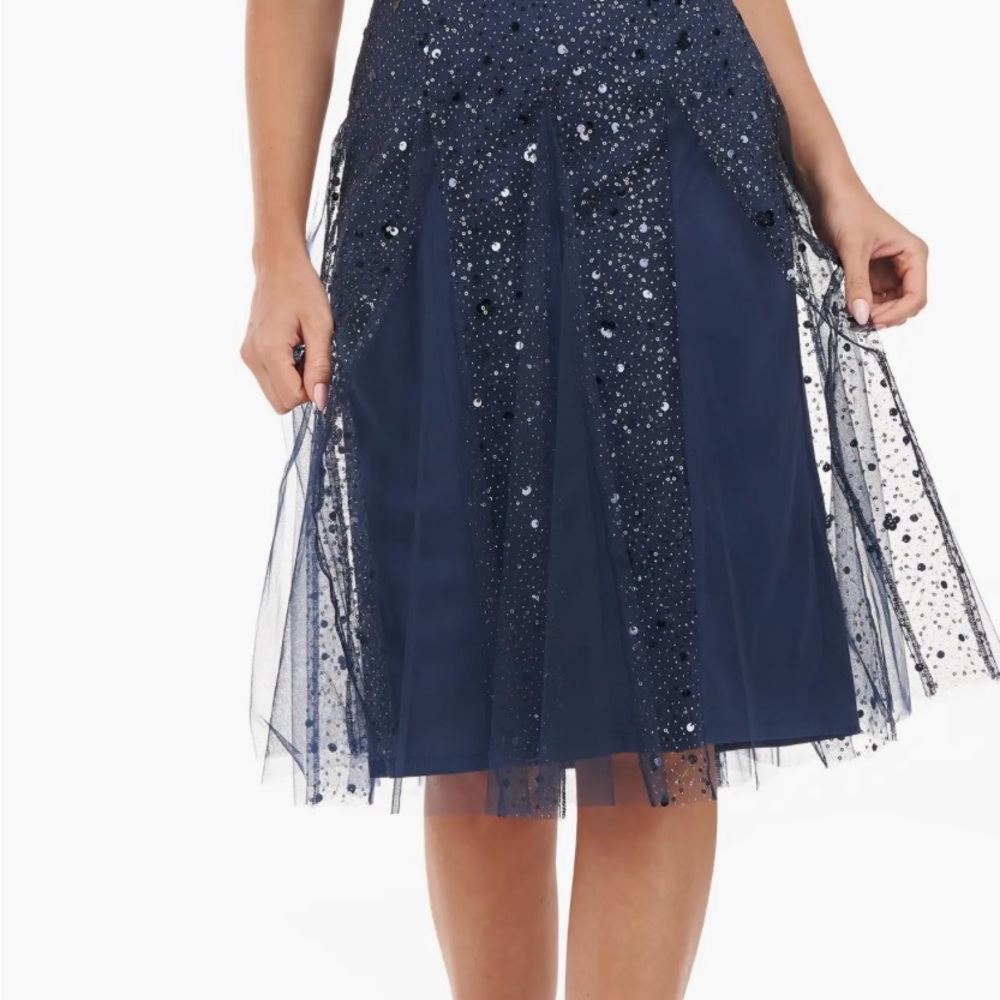 Js Collections Navy Sequin Midi Dress - image 5